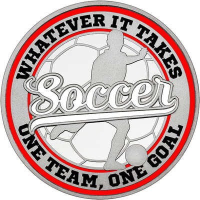 White "Soccer" with Red Outer Circular Borders